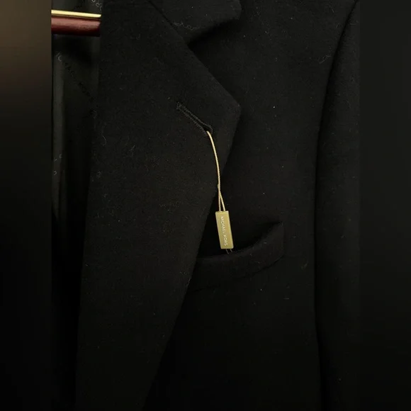NWT Michael Kors Wool Cashmere Blend Overcoat Black 38R - Picture 2 of 7